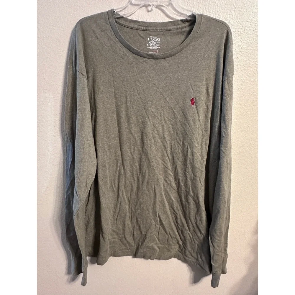 Polo Ralph Lauren XXL Long Sleeve T-Shirt Gray Casual Cotton